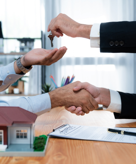 Two professionals shaking hands