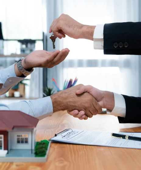 Two professionals shaking hands